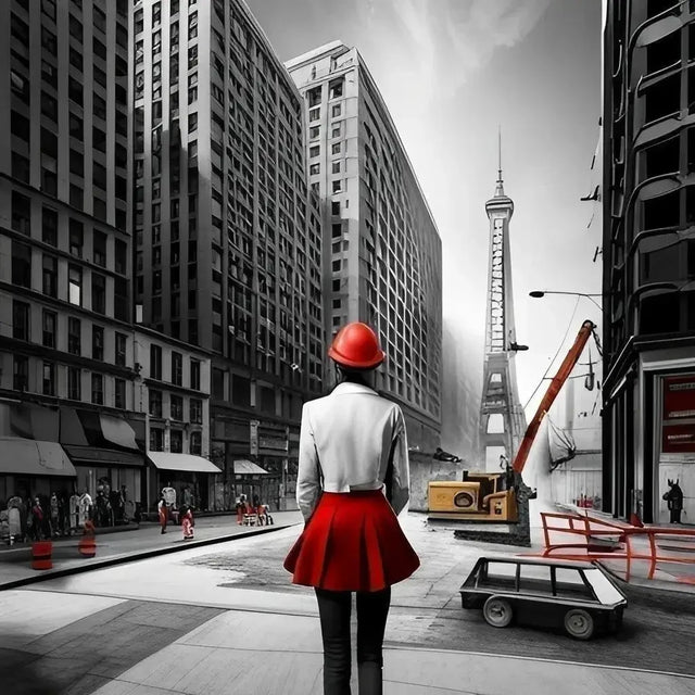 Woman In Red Hat Walking, Symbolizing Personal Growth And Strong Support In Online Communities.