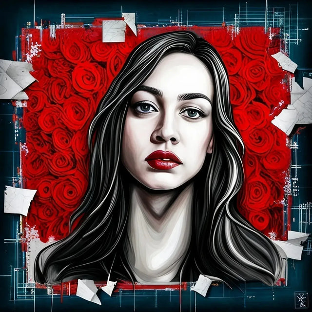 Woman With Long Hair And Red Roses Overcoming One-day Mentality.