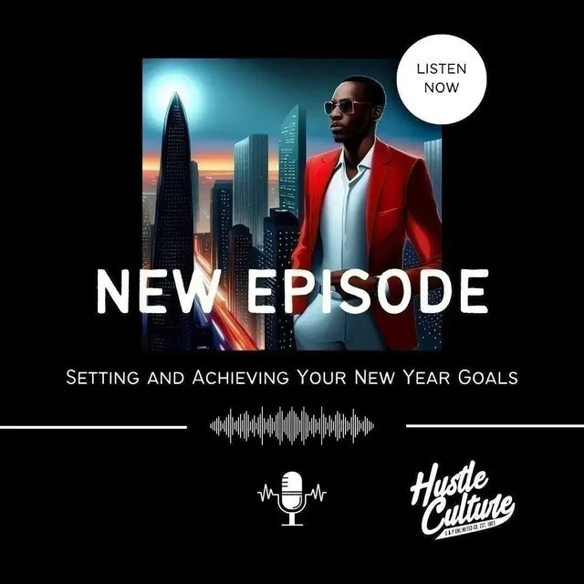 Man In Red Jacket With ’never’ Text Symbolizing Goal Setting On Podsync Episode Feature.