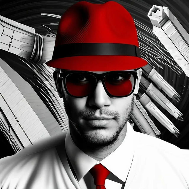 Man In Red Hat And Sunglasses Symbolizing Overcoming Darkness And Shining Through Tough Times