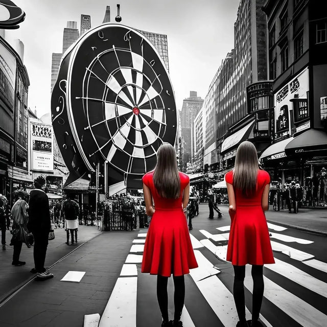 Two Women In Red Dresses Embody Six Essential Tips For Self-esteem, Walking Down a Street.