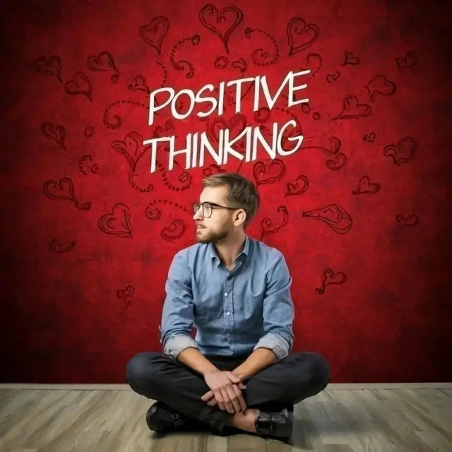 Man Practicing Positive Thinking In Hustle Culture, Sitting On Floor With Crossed Hands.