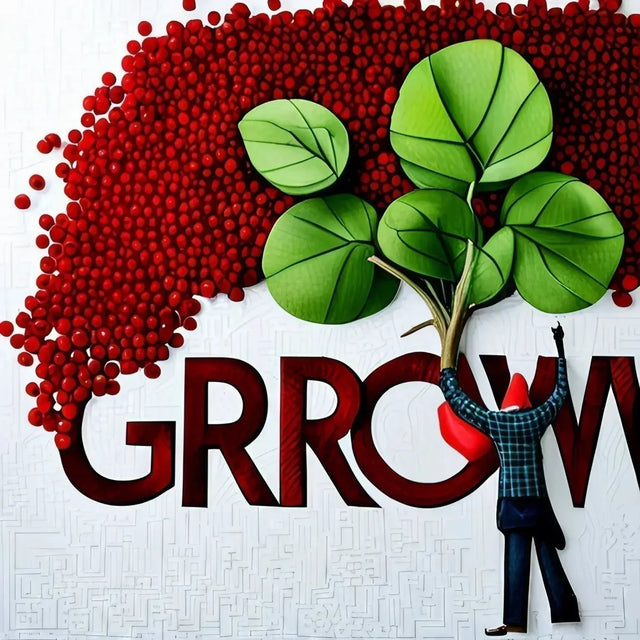 Man By Tree With ’grow’ Symbolizing Shifting From Fixed To Growth Mindset For Professional Success.