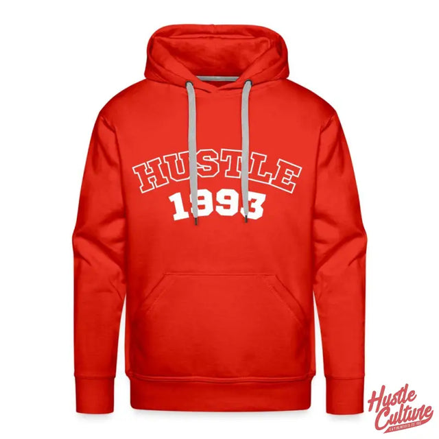 Red Hu 18 Men’s Premium Hoodie By Hustle Culture - Vintage Vibe