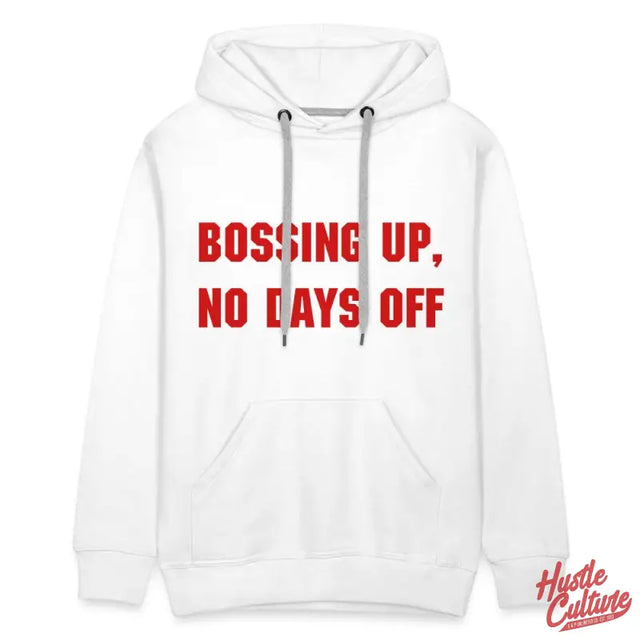 White ’boing Up’ Hoodie From Ambition & Perseverance Collection By Hustle Culture