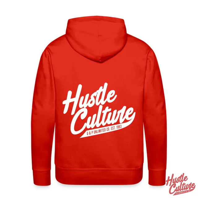 Red Hustle Culture Premium Hoodie With ’hot Culture’ Design By Ambition Statement