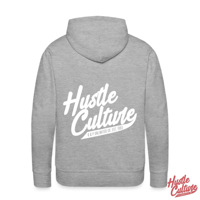 Grey Hustle Culture Premium Hoodie With ’hot Culture’ Design - Ambition Statement Hoodie By Hustle Culture