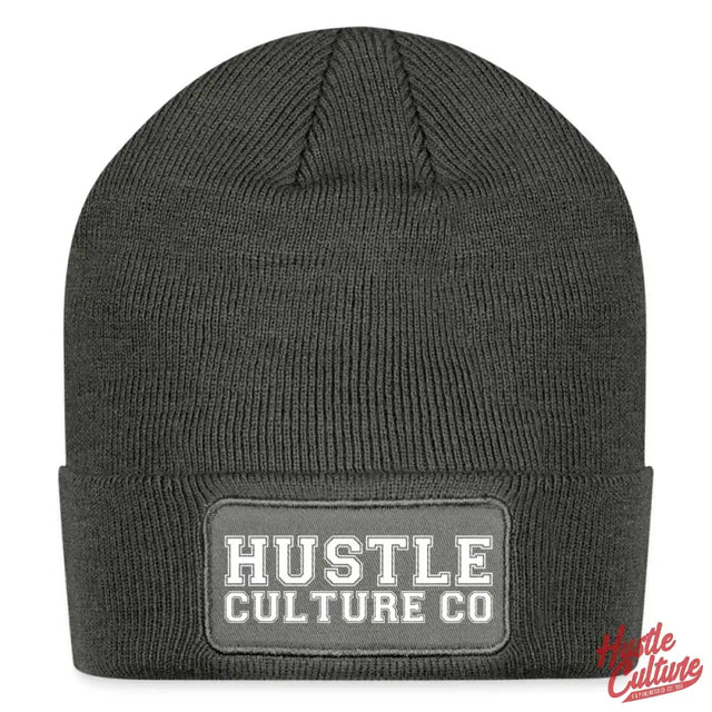 Classic Varsity Patch Beanie With Black Hat And ’hut’ Patch