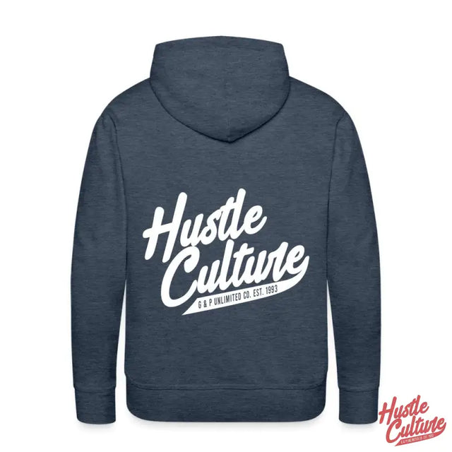 Premium Navy Dedication Pullover Hoodie By Hustle Culture Co. Featuring ’hot Culture’ Design