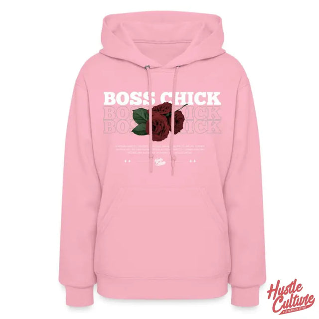 Empowered Chick Hoodie With Bok And Rose Design