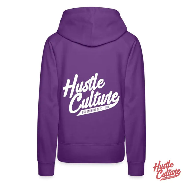 Purple Empowering Girl Hoodie With ’hate Culture’ In White Print