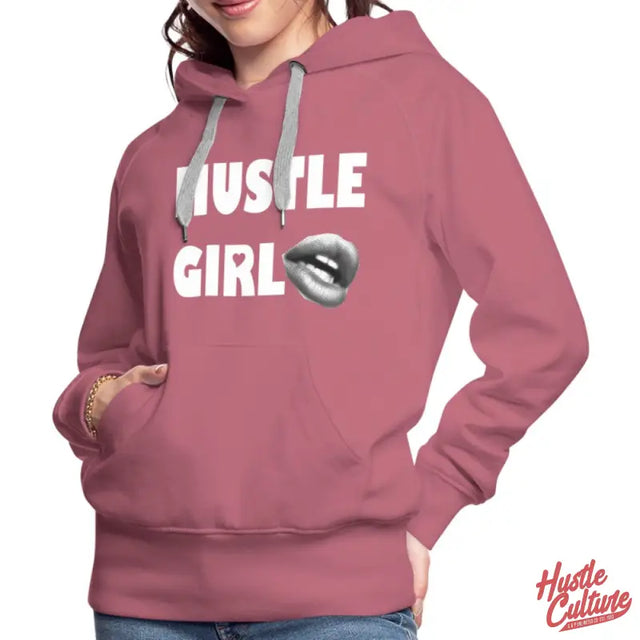 Empowering Girl Hoodie - Pink Hustle Girl Hoodie Worn By Woman