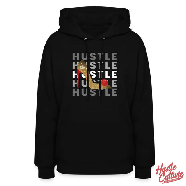 Empowerment Blend Hoodie Featuring Black Hoodie With Hustle Hustle Hustle Design And Coffee Mug