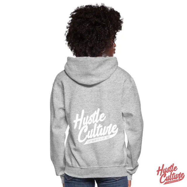 Empowerment Blend Hoodie Featuring a Little Girl In a Grey Hoodie With The Words ’hot Culture’ Displayed