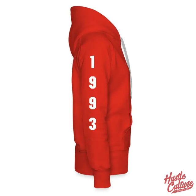 Red Empowerment Hoodie With ’9’ Number By Hustle Culture