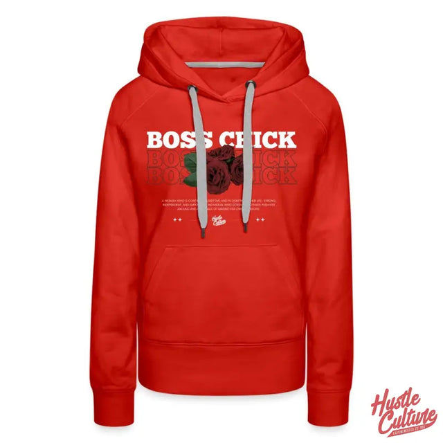 Empowerment Hoodie By Hustle Culture Featuring a Red Boss Chick Graphic