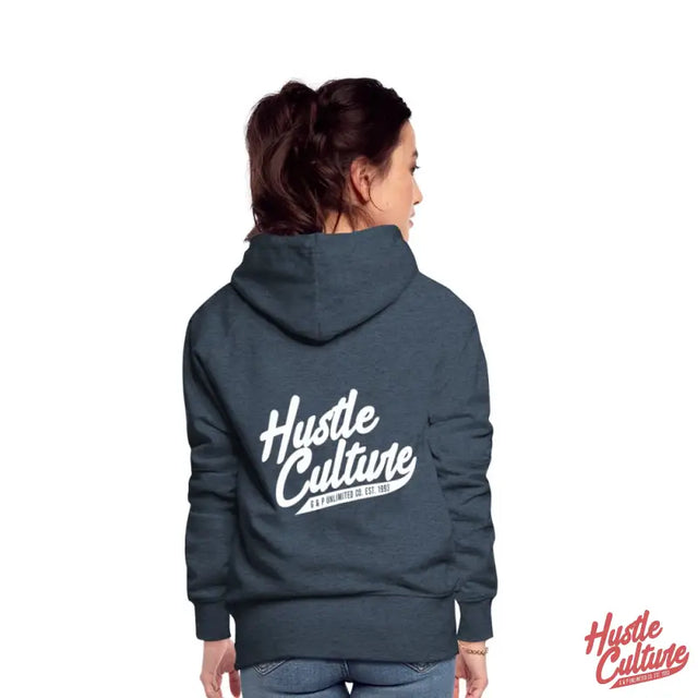 Empowerment Hoodie By Hustle Culture - Boss Chick Hoodie With ’hustle’ And ’hut’ On Woman