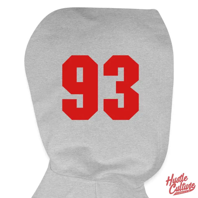 Grey Cropped Hoodie With Number 93, Part Of Empowerment Set: Hustle Culture Cropped Hoodie & Jogger