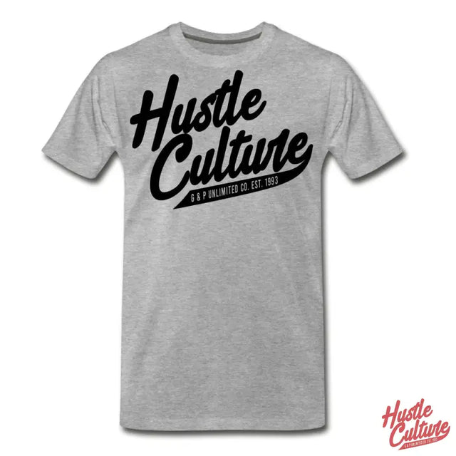 Hustle Culture Men’s Premium Tee With Hate Culture Grey T-shirt