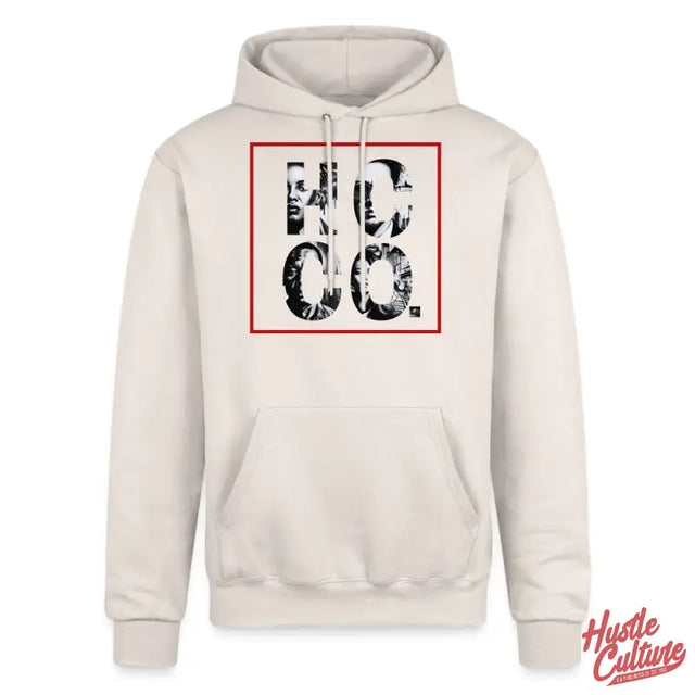 Hustle Culture Signature Hoodie With Hcco Logo Design On White Hoodie