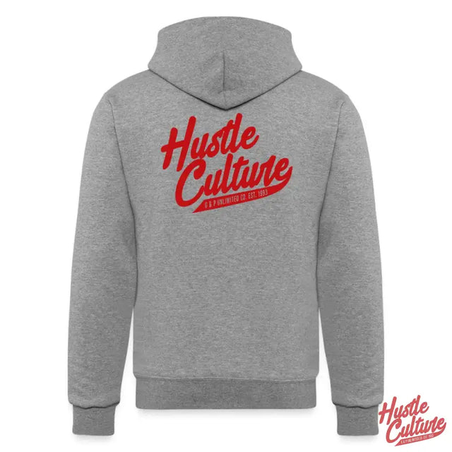 Heather Grey/red Hcco Hoodie For Hustle Culture Fans