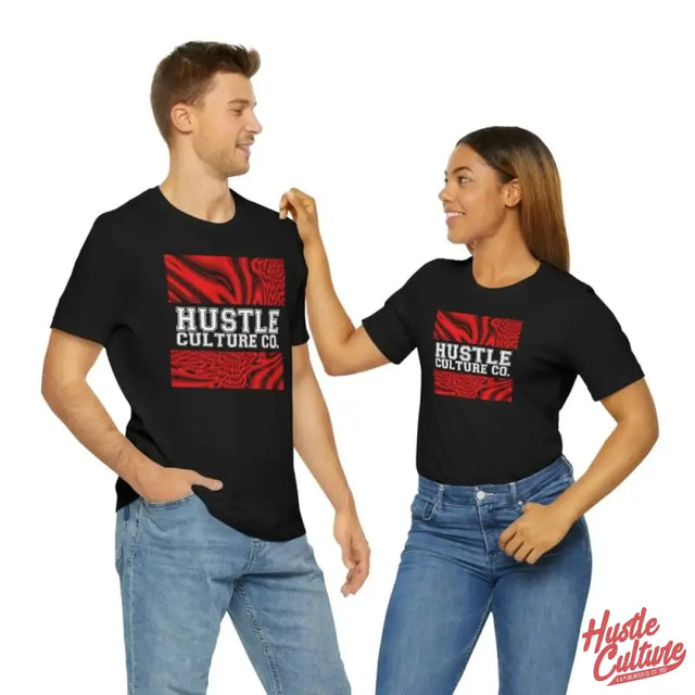 Lilianna Arroyo Streetwear Tee Featuring a Couple In Black Shirts With Red And White Lettering