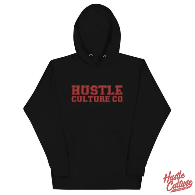 Modern Hustle Culture Varsity Hoodie In Black And Red
