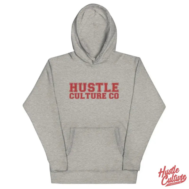 Modern Hustle Culture Varsity Hoodie Featuring Grey Hoodie With ’hustle Culture Co’ Text