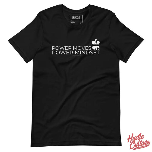 Black Power Move T-shirt With White Elephant Design From Power Mindset Tee By Hustle Culture