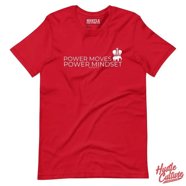 Red Power Mindset Tee By Hustle Culture With White Logo On Front