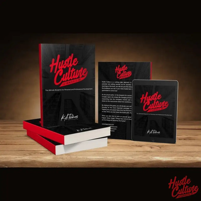 Red And Black Book Cover Featuring ’unleash Your Success: The Ultimate Hustle Blueprint’