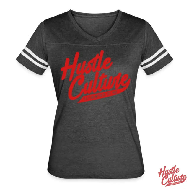 Women’s Vintage Black ’hate’ Shirt By Lat Apparel - Double Needle Stitching Sport T-shirt