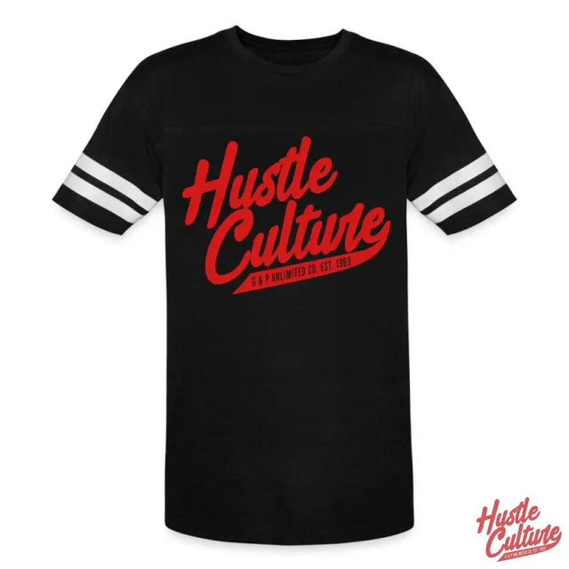 Lat Apparel Vintage Style Refined Sport T-shirt With Hustle Culture Striped Design